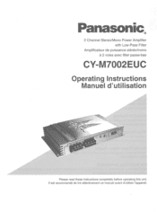 Panasonic CYM7002EUC CYM7002EUC User Guide