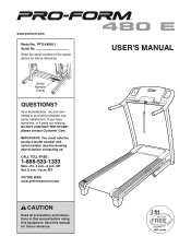 ProForm 480 E Treadmill English Manual