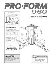 ProForm 960 Treadmill English Manual