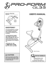 ProForm Gl35 Bike English Manual