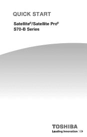 Toshiba Satellite S70-B PSPPNC-00Q00N Quick Start Guide for Satellite S70-B Series
