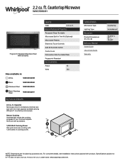 Whirlpool WMC50522HS Specification Sheet