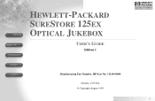HP Surestore 125ex Hewlett-Packard SureStore 125ex Optical Jukebox User’s Guide - C1118-90000