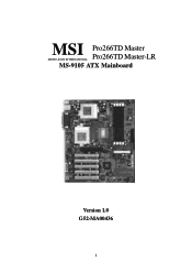 MSI Pro266TD User Manual
