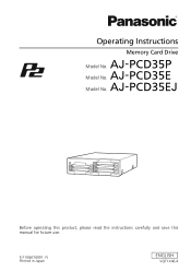 Panasonic AJ-PCD35 Operating Instructions