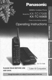 Panasonic KXTC1700B KXTC1696B User Guide
