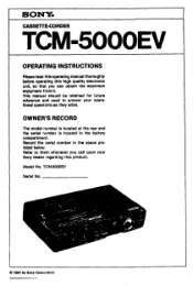 Sony TCM-5000EV Operating Instructions
