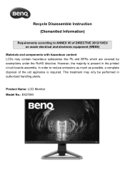 BenQ EX270M Dismantle Information