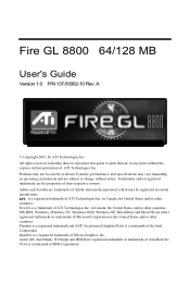 HP X Class 500/550MHz ATI Fire GL 8800 graphics card user guide