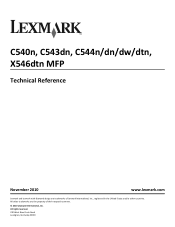 Lexmark X546 Technical Reference