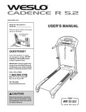 Weslo Cadence R 5.2 Treadmill English Manual