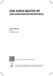 Gigabyte Z490 AORUS MASTER WATERFORCE User Manual