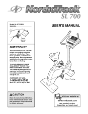 NordicTrack Sl700 English Manual