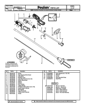 Poulan 810EPT Parts List