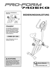 ProForm 740 Ekg Bike German Manual