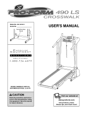 ProForm Crosswalk 490ls English Manual