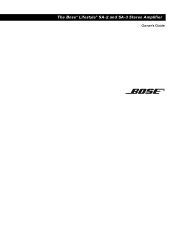 Bose Lifestyle 135 Home Entertainment Lifestyle® SA-2/SA-3 amplifier - Owner's guide