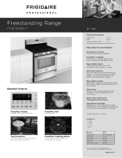 Frigidaire FPGF3081KF Product Specifications Sheet (English)