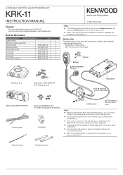 Kenwood KRK-11 User Manual