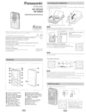 Panasonic RRQR80 RRQR240 User Guide