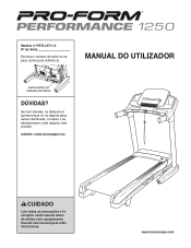 ProForm Performance 1250 Treadmill Portuguese Manual