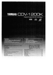 Yamaha CDV-1200K Owner's Manual