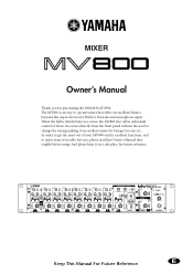 Yamaha MV800 Owner's Manual