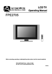 Audiovox FPE2705 User Manual