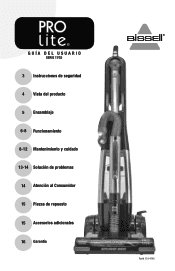 Bissell PROlite MultiCyclonic Vacuum 17G5 User Guide - Spanish