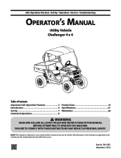 Cub Cadet Challenger 400 4x4 Operation Manual