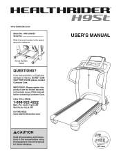 HealthRider H95t Treadmill English Manual