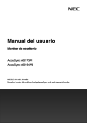 NEC AS194Mi-BK User Manual - Spanish