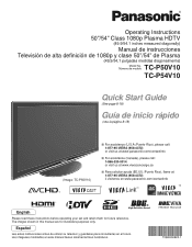 Panasonic TC P50V10 50' Plasma Tv - Spanish