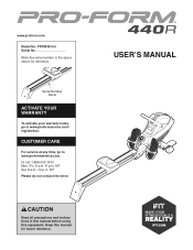 ProForm 440r Rower English Manual