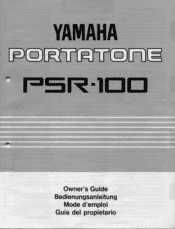 Yamaha PSR-100 Owner's Manual