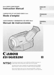 Canon ES290 Instruction manual for ES 190 and ES 290