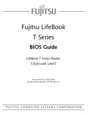 Fujitsu T2020 T2020 BIOS Guide with WWAN
