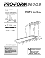 ProForm 590qs Treadmill English Manual