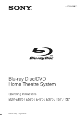 Sony BDV-T57 Operating Instructions