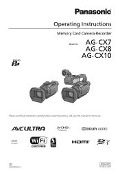 Panasonic AG-CX8 Operating Instructions