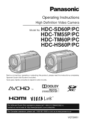 Panasonic HDCTM60 Hd Camcorder - Multi  Language