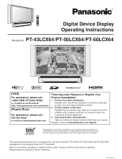 Panasonic 60LCX64 Mmd Digital Tuner