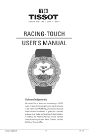 Tissot RACING-TOUCH User Manual