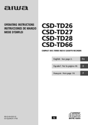 AIWA CDS-TD66 Operating Instructions