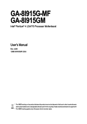 Gigabyte GA-8I915G-MF Manual
