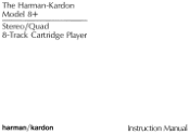 Harman Kardon 8 Owners Manual