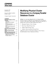 HP ProLiant 1850R Modifying Physical Cluster Resources in a Compaq Parallel Database Cluster