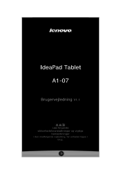 Lenovo IdeaPad A1-07 IdeaPad Tablet A1-07 User Guide V1.1 (Dannish)