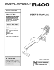 ProForm R400 Rower Uk Manual