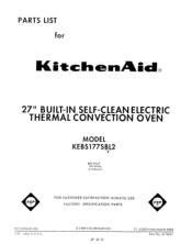 KitchenAid KEBS177SWH Parts List